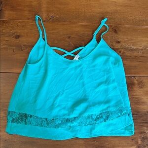 Ambiance Aqua Crop Top with Crisscross Straps